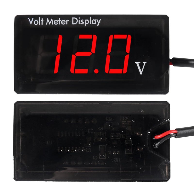 XIITIA DC 12V Car Digital Voltmeter LED Display DC 5-28V Voltage Volt Meter Waterproof Gauge for Car Motorcycle (Red) - Image 3